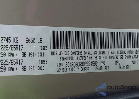 2013 Dodge Grand Caravan Sxt from USA, damaged, VIN 2C4RDGCG9DR624582